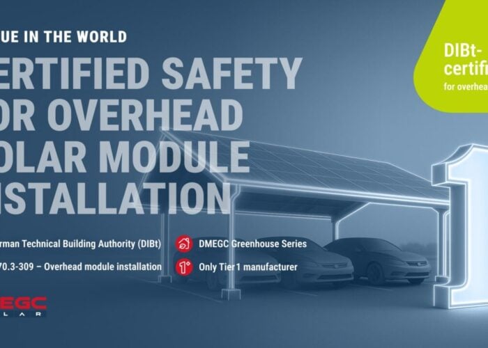 DMEGC Solar achieves prestigious DIBt certification for overhead applications as the only Tier 1 manufacturer worldwide