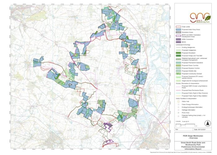 A map of the GNR solar project.