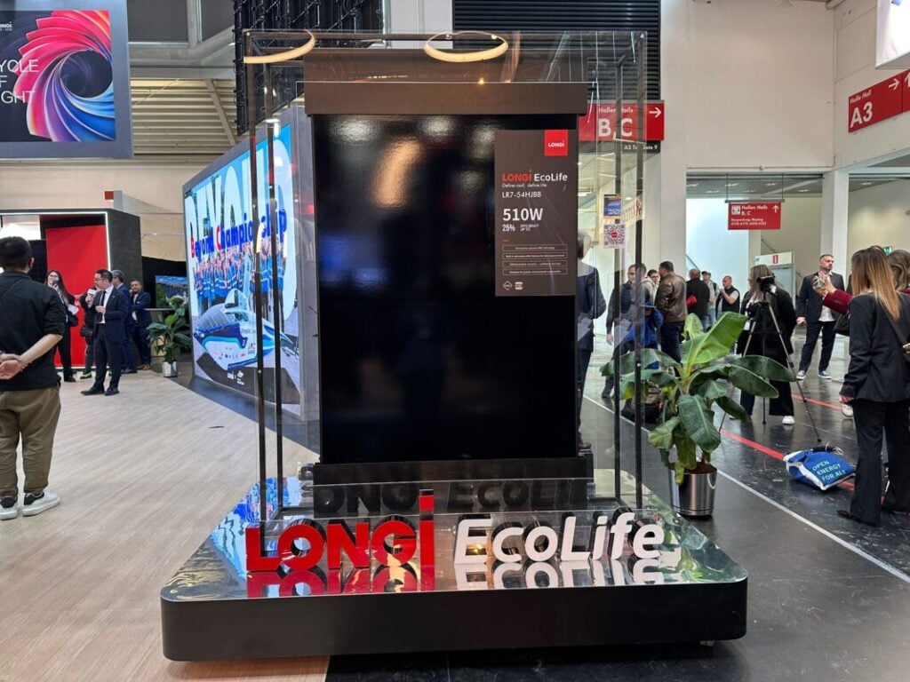 LONGi's latest EcoLife series' module launch presented at Intersolar Europe in Munich, Germany