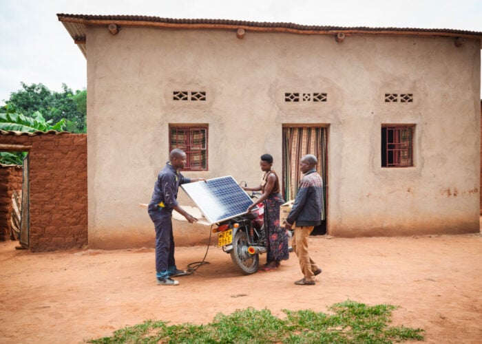An off-grid solar panel.