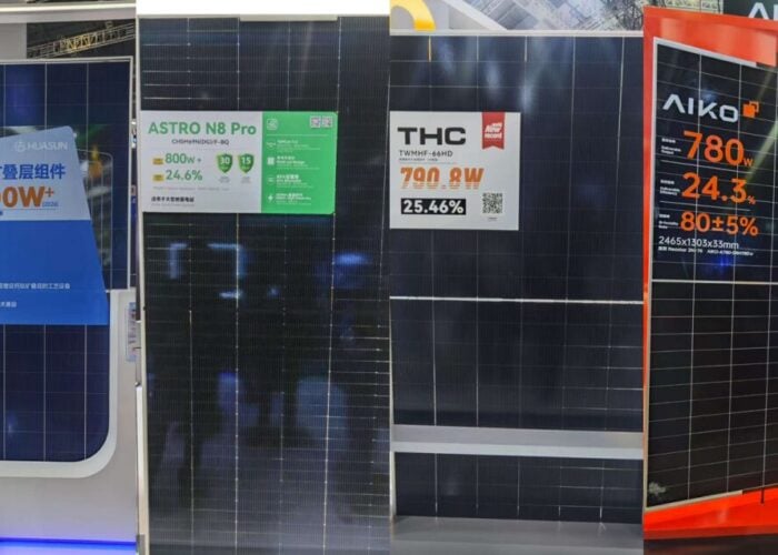 Modules on display at SNEC.