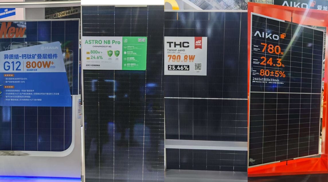 Modules on display at SNEC.