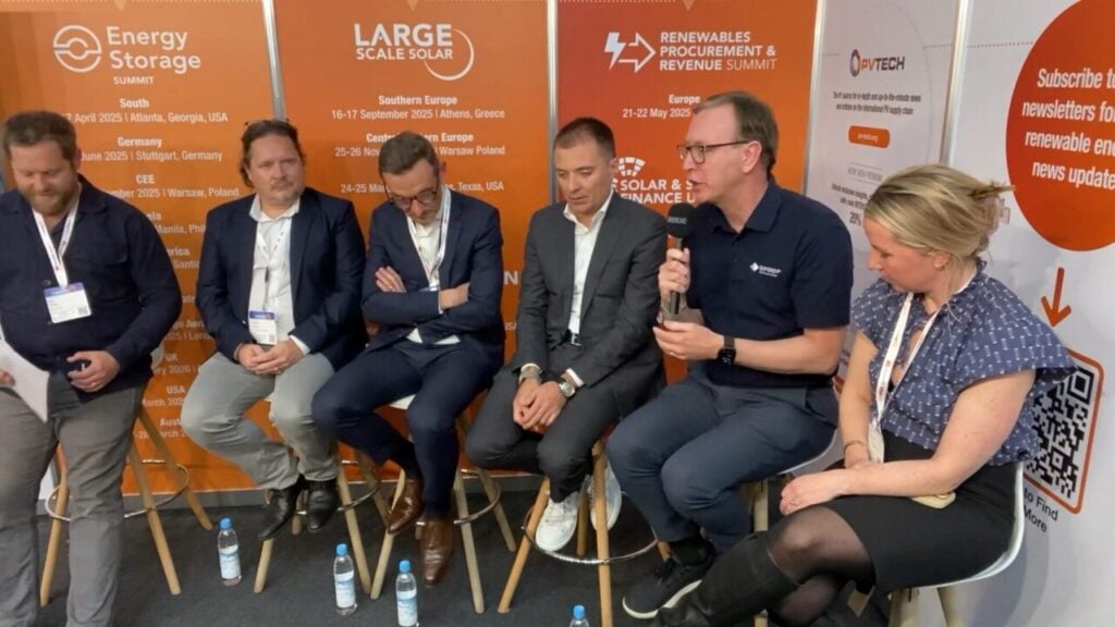 David Ward speaks on a PV Tech panel at Intersolar Europe 2025.