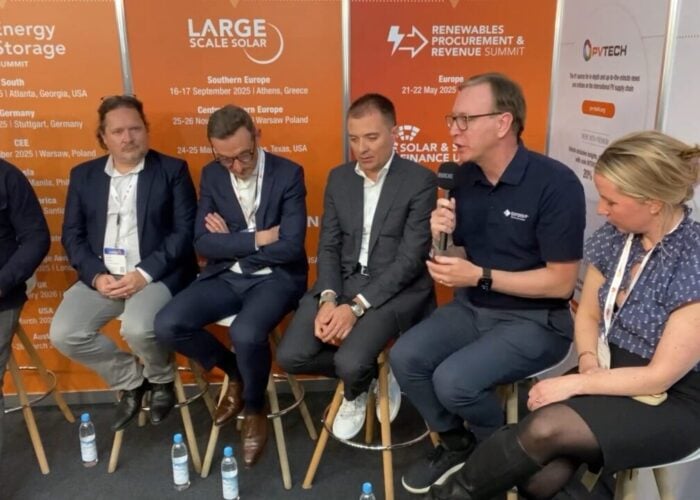 David Ward speaks on a PV Tech panel at Intersolar Europe 2025.